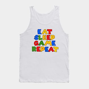 Eat sleep game repeat Tank Top